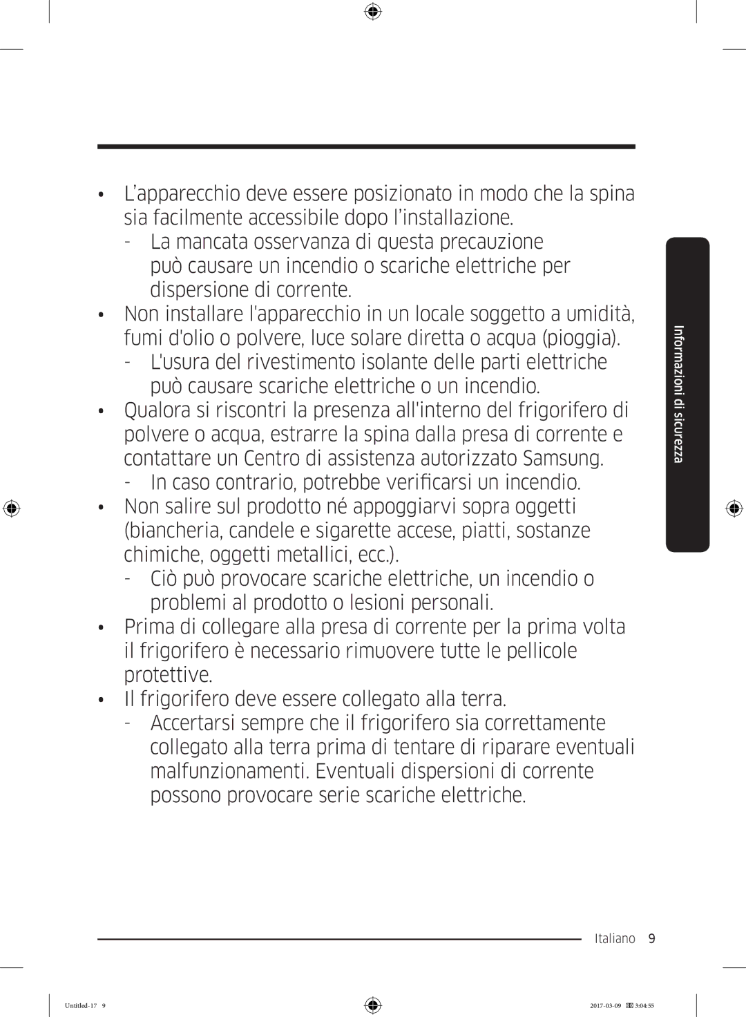 Samsung RZ32M71207F/ML, RZ32M7135S9/ES manual Italiano  